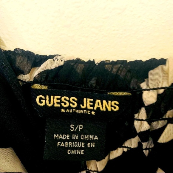 GUESS Black & White Print Surplice Maxi Dress S - Picture 8 of 10